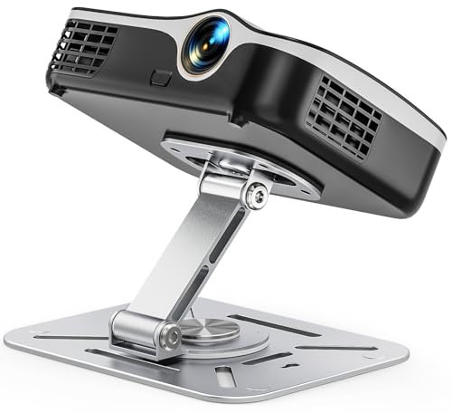 Jubor Desktop Projector Stand, 360° Rotation Projector Wall Mount, Projecor Ceiling Mount with 1/4 Screw Compatible with Most Projector, Hanging Projector Holder for Home Cinema, Games Room, Office