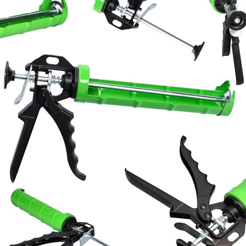 ToolSpace Silikonspritze 310 ml Kartuschenpresse 18:1 Silikonpresse 225-310 ml Metall und Aluminium Silikonspritzen geeignet für Kartuschen Beutel mit Füllmenge 310 ml Silikon Acryl Mörtel Klebstoffe