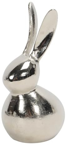 Posiwio Osterhase Simple Silber aus Aluminium H24cm Metallhase Moderne Osterdeko