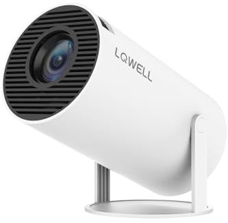 LQWELL HY300 PRO Mini Beamer, 4K 1080P Unterstützung, mit Android 11, WiFi 6, Bluetooth 5.0, unterstützt Airplay & Miracast, tragbarer Heim- und Outdoor-Projektor, für Android/iPhone/PC/Mac/Switch