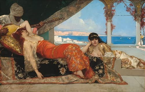 IPLUPJDY Artistico Poster Mural Dipinto Vintage Quadri La favorita emiro di Jean Benjamin per la Decorazione Della Parete 60x90cm