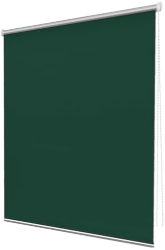 100% Verdunkelungsvorhänge, 100 x 120 cm, Thermo-Rollos ohne Bohren, Installationszubehör für Zuhause, Büro, Schlafzimmer, Kinderzimmer, Dunkelgrün – energieeffizient und stilvoll