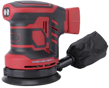 Focket Ponceuse électrique sans fil 125mm, 300W 3 vitesses 7000/9500/11000RPM avec sac de collecte des poussières, pour le ponçage du bois et le polissage des voitures