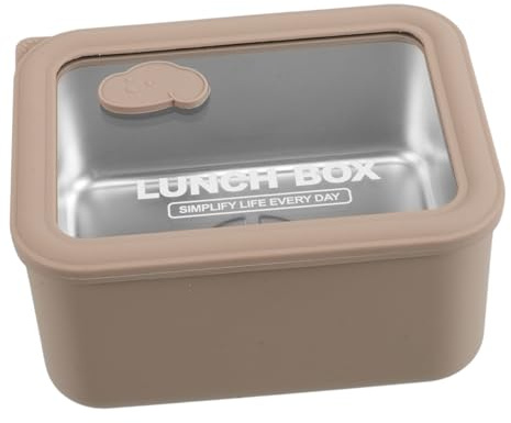 OFFSCH Fiambrera de Acero Inoxidable con Tapa de Vidrio para Microondas Lonchera Térmica Portátil para Adultos Oficina y Escuela Recipiente Hermético para Alimentos Calientes y Fríos