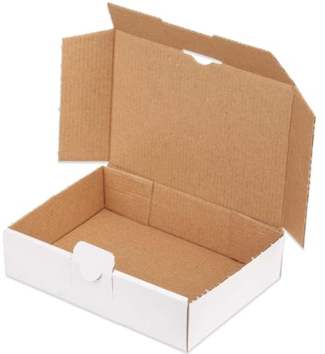 kartonprimus Maxibriefkartons 180 x 130 x 45 mm MB-2 weiß Maxibrief Karton Faltschachtel stabil Versandkarton für Post DHL Versand DIN A6 Warensendung Büchersendung Versandschachtel (50 Stück)