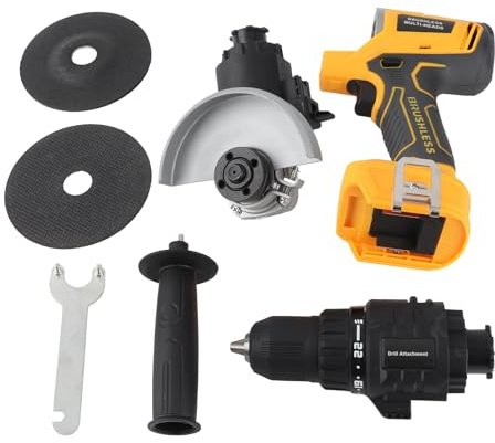 Telituny Kits Combinados de Herramientas eléctricas inalámbricas de 20 V, Taladro eléctrico, Amoladora Angular, Juego de Herramientas eléctricas inalámbricas 2 en 1, para