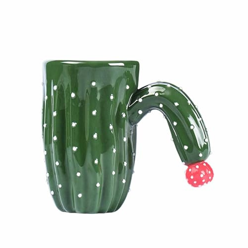 Tazza in ceramica verde con cactus, tazza da caffè creativa, accessorio unico per caffè e latte, per gli amanti dei cactus