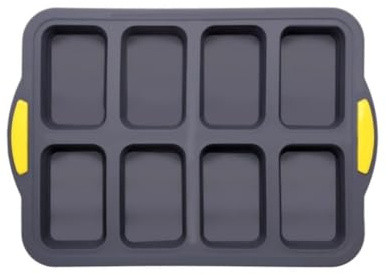 CashMuch Molde de silicona con 8 cavidades y marco de metal resistente para hornear brownies
