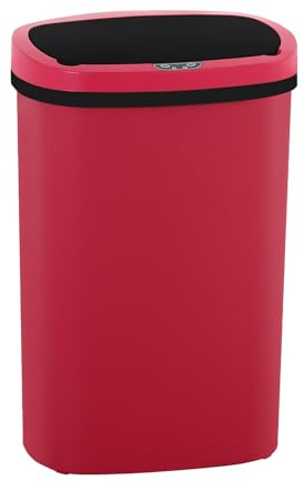 FDW Küchenmülltonne mit Sensor & Deckel | Kunststoff | 50L | Rote | 50 L Küchenmülleimer,Sensor-Mülleimer,Smart, Automatisch, Berührungslos, Elektrischer Mülltonne, Wasserdicht