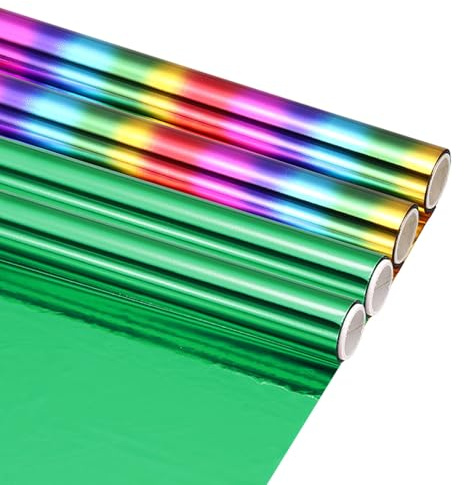sourcing map Heißprägefolie, wärmeaktivierte Folienrolle, funkelnde metallische Laser-Toner-Transfer-Dekorblätter, Verwendung mit Heißfolienstiften für Bastelarbeiten, Kartenherstellung, 15,2 cm B x 3
