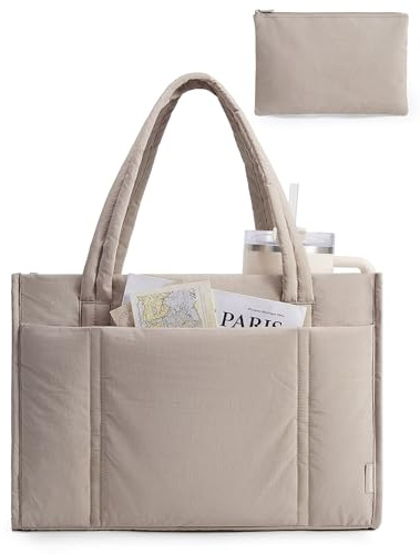 bagsmart Puffer Handtasche Damen Groß Shopper Tasche Arbeitstasche 21L