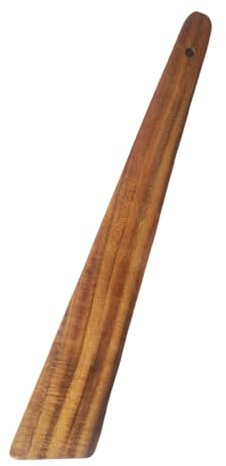 12 Inch Natural Teak Wood Spatula, Non-Toxic Flat Turner Scraper for Cast Iron, Sourdough, Eggs, Pancakes, Multi-Purpose Spurtle Crepe Spreader, Solid Hardwood Kitchen Utensil