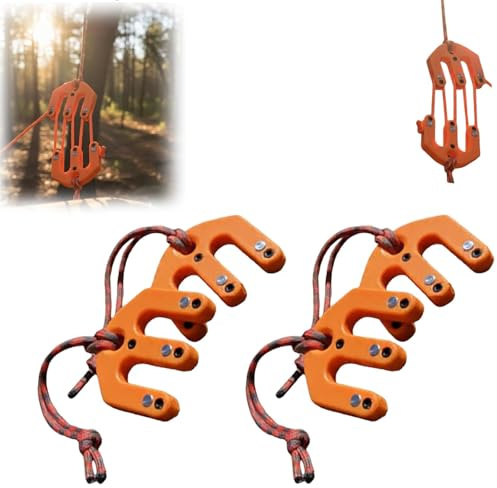 Game & Gear Hoist Block and Tackle System, Portable Nylon Block and Tackle Pulley System, Ultralight Hunting Game Hoist, Compact Game Lifting Tool for Hunting Lifting Warehouses Building(2PCS)