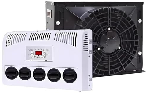 Cashwise 12v/24v Air Conditioner RV Split AC Air Conditioner, 11000 BTU Truck Cab Air Conditioner for Trucks, Bus, Excavators, Split Parking Air Conditioner Kit with 5 Gear Wind Speed Black-24V