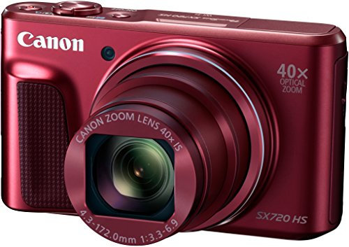 Canon PowerShot SX720 HS Digitalkamera (20,3 MPCMOS-Sensor, 7,5cm (3 Zoll) LCD-Display, 40 x Zoom, Full HD, WLAN) rot