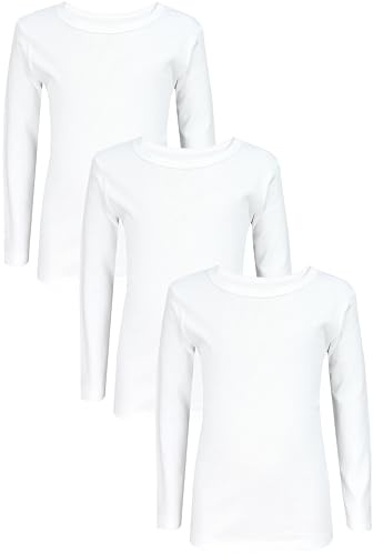 TupTam Maglie Manica Lunga Bimbi 3 Pezzi – 100% Cotone, Unisex, Bianco, 104