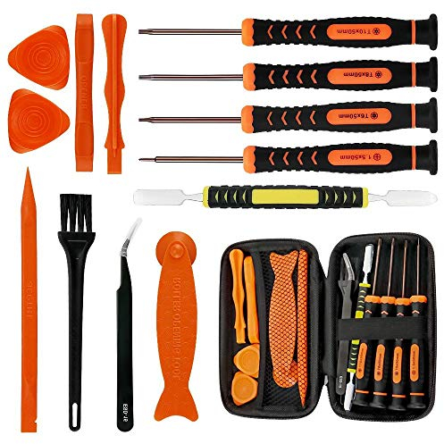 Torx-Schraubendreher-Set für Xbox One, Xbox 360, PS3, PS4 Controller, Reparatur-Öffnungswerkzeug-Set inkl. Torx-Schraubendreher T6, T8, T10, Hebelwerkzeug, Bürste und ESD-Pinzette in EVA-Tasche
