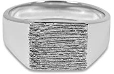 Herrenring Siegelring massiv Silber Gold poliert eckig aus 925 Sterling Silber handgemacht minimalistisch modern | Männerschmuck aus Deutschland mit Geschenkbox (56)