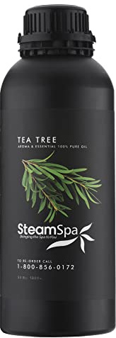 SteamSpa Natural Essence of Tea Tree 1000ml Aromatherapy Bottle, Aroma Oil Refill for Steam Bath Oil Delivery System, Sauna Accessories Essential Oil for Steam Shower, G-OILTEATREE1K…