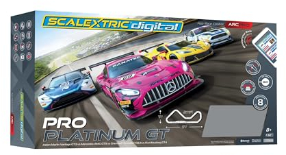 Scalextric Digital Racing Track Sets for Kids - ARC PRO: Pro Platinum Race Set - App Controlled Electric Kids Race Track Ages 8+, Slot Car Race Tracks, Multi-Car Racing & Lane Changing - 1:32 Scale