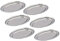 Kosma Set of 6 Stainless Steel Oval Plates - Size 30cm| Rice Plate | Serving Dish, Meat Platter | Oval Tray