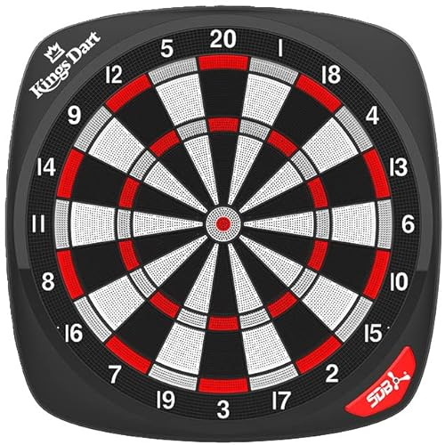 Kings Dart Smart-Dartboard Dartworld C1 | Online Spielmodi - Turniere weltweit | App-Steuerung | Bluetooth 4.0 | Schwarz