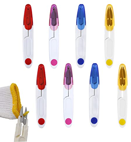 Tijeras Costura Pequeñas, 8 Pcs Tijeras Hilo Costura, Tijeras Tela Profesional con Cubierta para Cortar Suministros para Proyectos de Bricolaje, Hilo de Pescar, Plantas Pequeñas