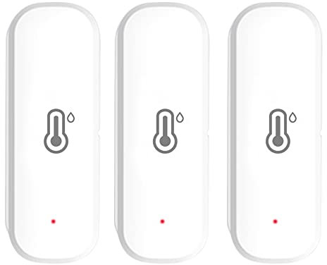 Donkivvy per Tuya Smart - Confezione da 2 sensori di Temperatura e umidità WiFi, termometro igrometro con Monitor remoto e avviso di notifica, per casa, Bambino, Garage