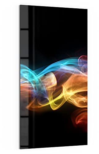 DEQORI Glas-Magnettafel | 50x100 cm groß | Motiv Farbige Rauchschwaden | Memo-Board aus Glas | Magnetboard inkl. Magnete, Stift & Tuch für Küche & Büro | Tafel magnetisch & beschreibbar