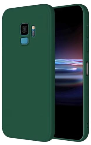 HONLEN Hülle für Samsung Galaxy S9 Schutzhülle Case, (5.8 Inches) Liquid TPU Silicone Handyhülle mit Fallschutz Silikon Cover Dunkelgrün