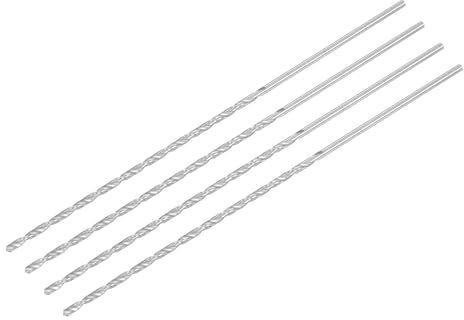 TA-VIGOR 4Pcs 2.5mm Extra Long Twist Drill Bits 160mm HSS Straight Shank | High Speed Steel Spiral Drill Bits for Wood, Metal, Aluminium and Plastic