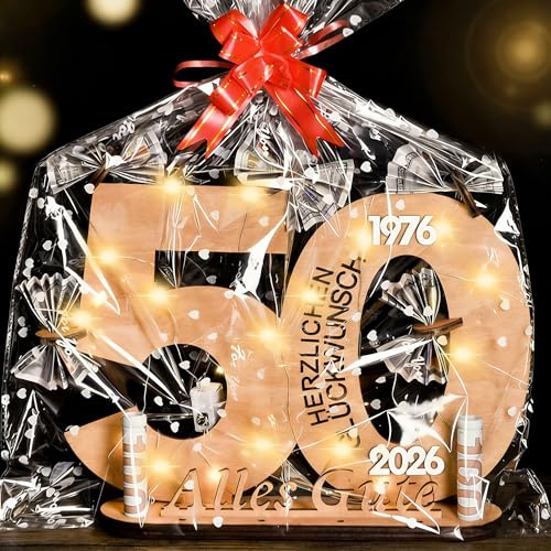 kiimiipa 50 Geburtstag Mann Frau,Geschenk 50 Geburtstag Mann,Geschenke zum 50 Geburtstag Frau,Geldgeschenke Holz-Schild Gästebuch,50 Geburtstag deko,Jubiläum Gedenken Kreatives Geld Geschenk (50)