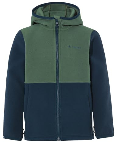VAUDE Kinder Fleece Jacke Kids Pulex Hooded Jacket II, warm, weich, pflegeleicht und schnelltrocknend, woodland/dark sea, 110-116