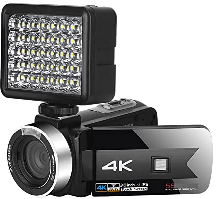 AUBEST Caméra vidéo Caméscope Caméscope de Vision nocturne 4K for l'enregistrement vidéo enregistreur numérique Vlog extérieur caméras photographiques Portables IR(16G SD Card,Generation 3)