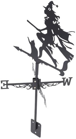 KONTONTY Décoration Halloween Extérieure Fer Girouette de Jardin Indicateur de Direction du Vent de Style Campagnard Décoration de Jardin