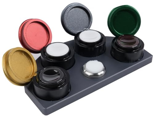 Sarini Portabicchieri per Olio per Orologi, Portabicchieri per Grasso Professionale, 4 Piastre per riparatore di Strumenti di Manutenzione Orologi, Oliatore per Orologi, Porta oliatore per Orologi