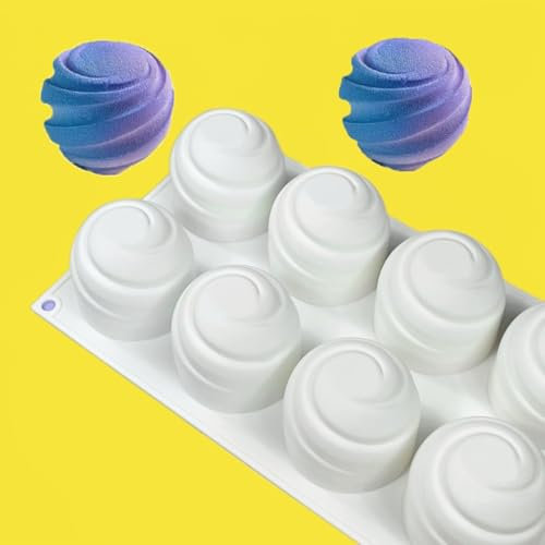 DUBENS 6 Hohlräume 3D Schraube Gewinde Mousse Kuchenform - Silikonformen Antihaft-Backform Dessert Käsekuchen Backform für DIY Gebäck Schokolade Gelee Fondant Süßigkeiten Cupcake Seife