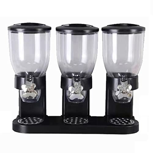 Dispensador de cereales triple, recipiente sellado para alimentos secos de encimera, máquina dispensadora de dulces para escritorio de casa/oficina, bocadillos, granos, Cheerios, contenedor de polvo