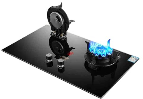 Fornello A Gas 2 Fuochi, Fornello Ribaltabile Da 5,2 KW, Piano Cottura In Vetro Temperato Nero, Fornello Di Conversione GN/GPL Con Protezione Antincendio E Timer(NG)