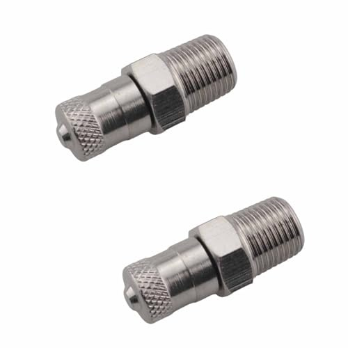 Ruiwaer 2PCS Silver Copper 1/8 Inch BSPT Shock Absorber Valve Nipple for Air Compressor Oil Tank and Pressure Test Pipe Systems