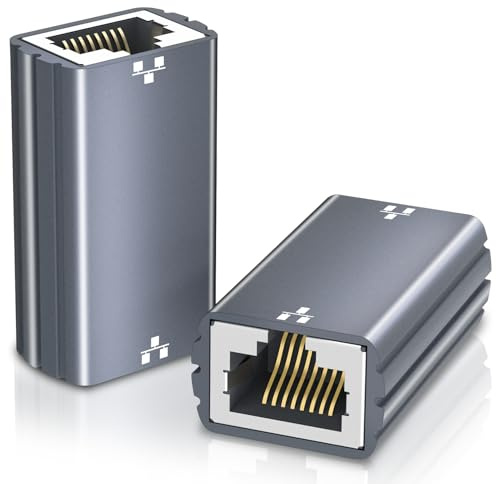 Nersligek Adaptador RJ45 Conector de Extensión LAN Acoplador 10 Gigabit, Adaptador LAN para Cable LAN, Empalme RJ45 Compatible con Cable Ethernet Cat 8/7/6/5/5e - 2 Piezas