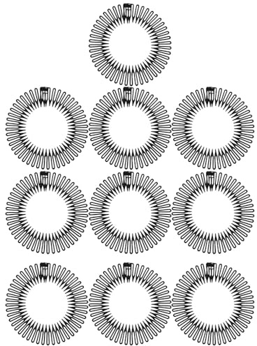 SOESFOUFU 10 Diademas Flexibles de Dientes Circulares Completos de Abs, Elásticas y Cómodas, para Diferentes Tamaños de Cabeza, Ideales para Maquillaje y Ducha