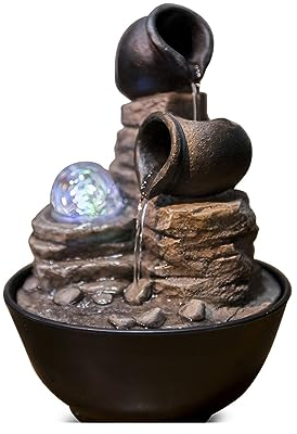 Zen'Light Verso Fontana da Interno, Resina, Bronzo, 17x17x22 cm