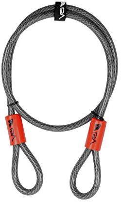 BV 4FT Heavy-Duty Security Cable Lock with Loops – Extra Thick 10mm (3/8) Braided Steel, Cut-Resistant & Weatherproof Wire Cable for Padlock, Gate, Bike, Motorcycle & Outdoor Equipment