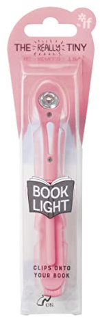 IF Really Tiny Book Light (Pink) – Compact Reading Lights for Books in Bed – Flexible Book Light Clip On – A Great Book Lamp with Batteries Included