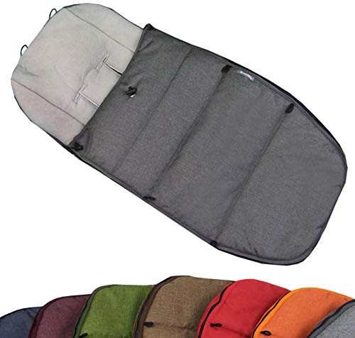 BAMBINIWELT Fußsack Winterfußsack für BUGABOO Kinderwagen, universal, Sitzauflage, mit Fleece (Mod-K) (grau)