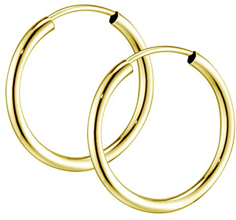 Gold Creolen Silber 925 Damen Ohrringe 2,5mm breit 15-60mm groß | inkl. Schmuck Box Made in Germany von MATERIA by Matthias Wagner