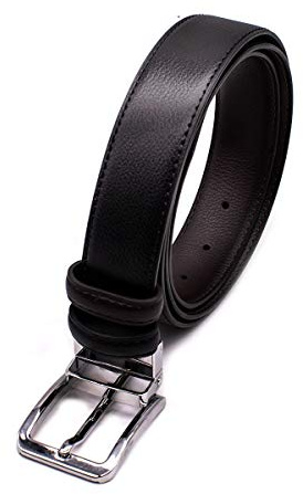 various Cinturón Hombre, Cinturón Reversible de Piel Cuero 30MM, Un Hebilla Girada para 2 Colores con Caja Regalo(plata 120cm)
