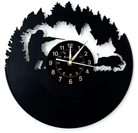 Orologio da Parete design, Cacciatore e Arma registrare Tema Orologio da Parete, a Mano Decorazione di Arte Orologio da Parete casa Doni creativi.