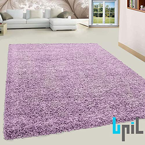 BPIL SHAGGY RUGS SOFT PLAIN Thick 5CM TWISTED PILE ANITSKID SMALL MEDIAM LARGE AREA RUGS (HEATHER, 160X230CM)